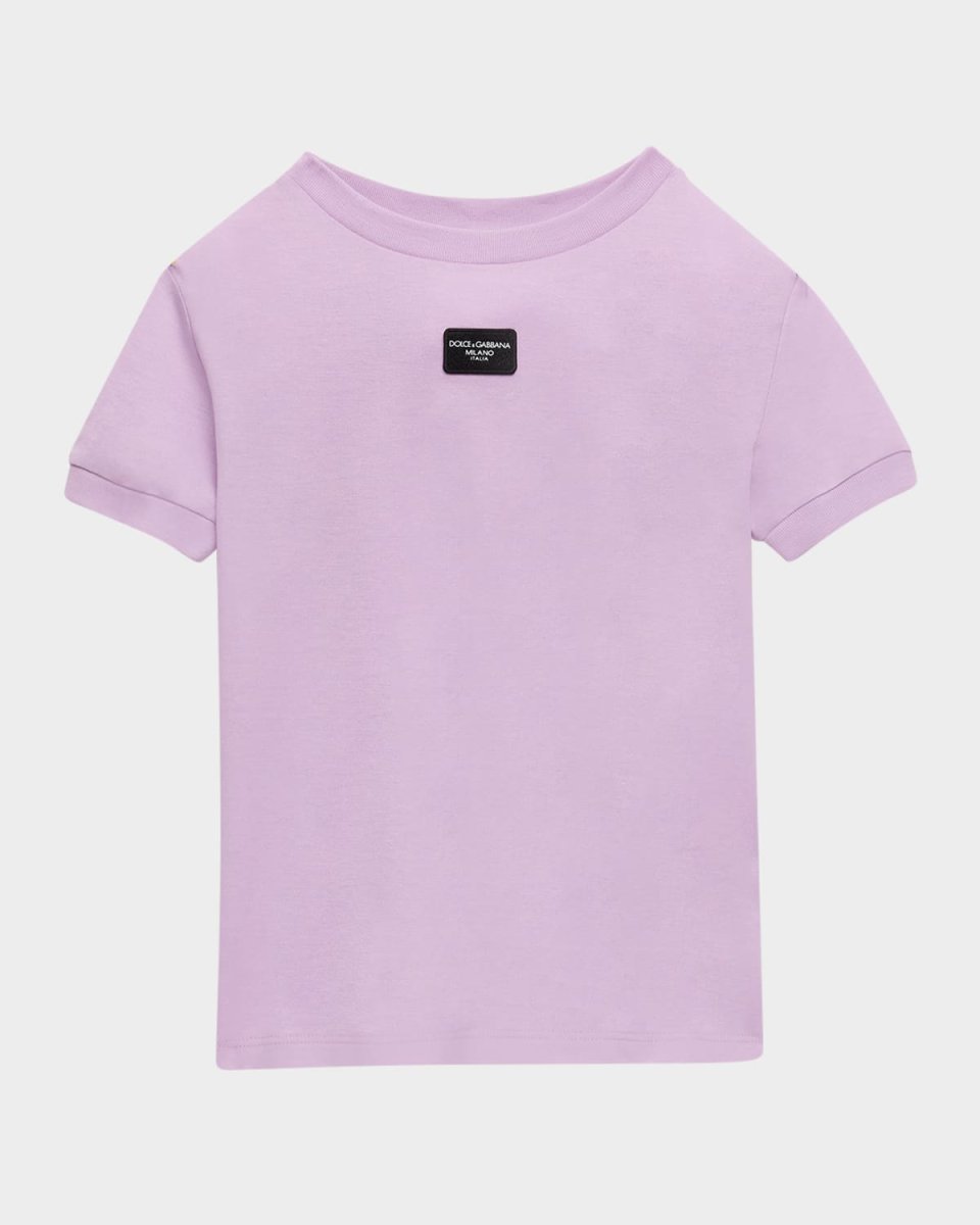 Girl's Rubberized Logo-Print T-Shirt, Size 8-14